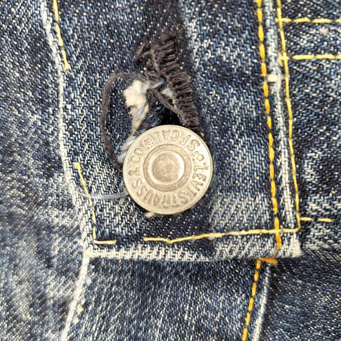 リーバイス Levis 60-70s 501 66 BIG E 両面不均等V ボタン裏 無刻印 ポケット裏 シングル Vステッチ 赤耳 黒カン ボタンフライ デニム パンツ メンズ