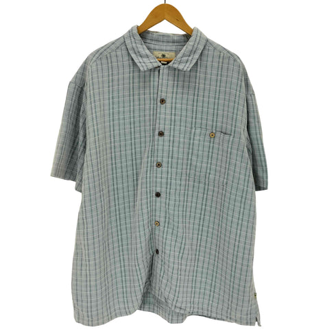 ISLAND SHORES 90S レーヨン混 半袖チェックシャツ メンズ XXL