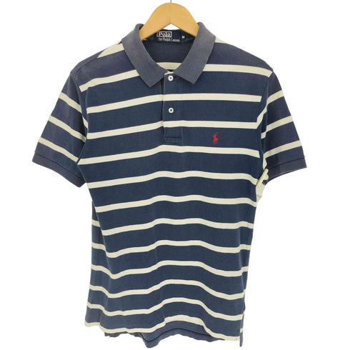 ポロバイラルフローレン Polo by RALPH LAUREN ポニー刺繍 S/S ボーダー ポロシャツ メンズ import:M