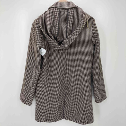 トラディショナルウェザーウェア Traditional Weatherwear 千鳥格子柄 フード付き ウールステンカラーコート メンズ 34