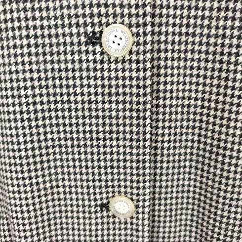トラディショナルウェザーウェア Traditional Weatherwear 千鳥格子柄 フード付き ウールステンカラーコート メンズ 34