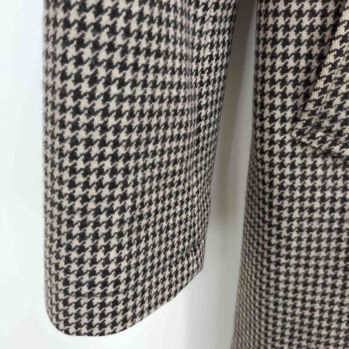 トラディショナルウェザーウェア Traditional Weatherwear 千鳥格子柄 フード付き ウールステンカラーコート メンズ 34