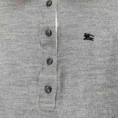 バーバリーブルーレーベル BURBERRY BLUE LABEL ウール混ワンポイント刺繍 S/S ポロシャツ レディース JPN:38