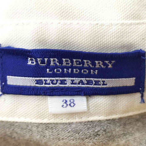 バーバリーブルーレーベル BURBERRY BLUE LABEL ウール混ワンポイント刺繍 S/S ポロシャツ レディース JPN:38