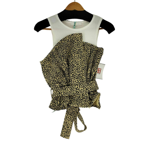 セシルマクビー CECIL McBEE レオバードドッキングノースリーブトップス レディース JPN:M