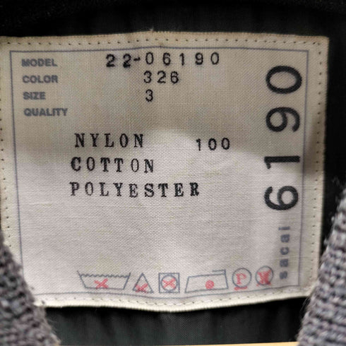サカイ Sacai 22AW Nylon Twill Mix Blouson MA-1 ナイロン ツイル ミックス ブルゾン ジャケット レディース JPN:3