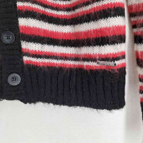 ディーゼル DIESEL SUPERIOR QUALITY KNIT モヘヤ混 マルチボーダー ニット カーディガン メンズ