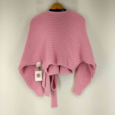 ザラ ZARA Blogger Pink Knit Wrap Tie Cardigan Sweater レディース import:S