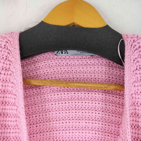 ザラ ZARA Blogger Pink Knit Wrap Tie Cardigan Sweater レディース import:S