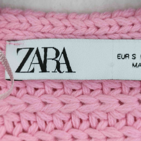 ザラ ZARA Blogger Pink Knit Wrap Tie Cardigan Sweater レディース import:S