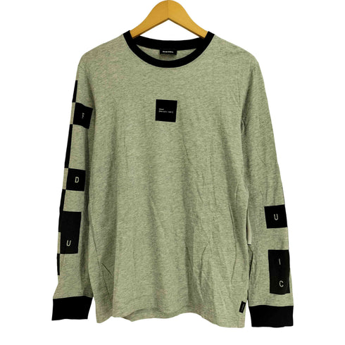 ディーゼル DIESEL チェッカーフラッグ 両面プリント リンガー L/S Tシャツ メンズ import:XS