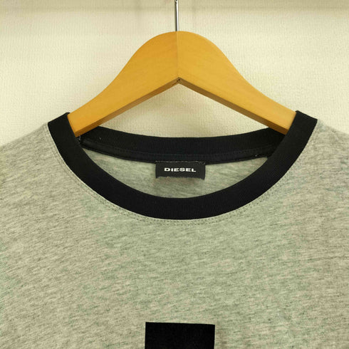 ディーゼル DIESEL チェッカーフラッグ 両面プリント リンガー L/S Tシャツ メンズ import:XS