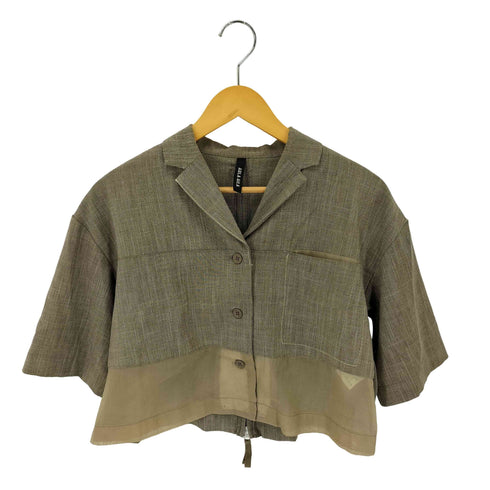 アウラアイラ AULA AILA SHEER PARTS OPEN COLLAR SHIRT シアーパーツ オープンカラーシャツ レディース 0
