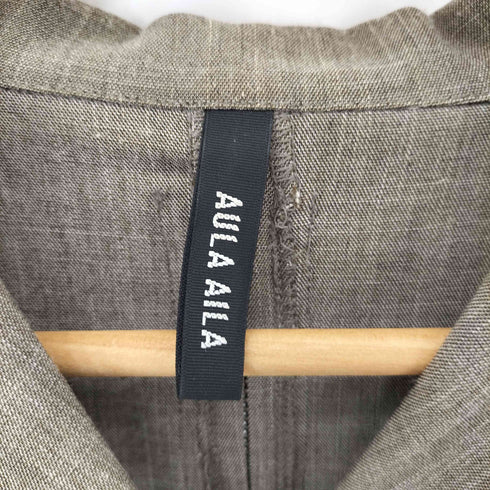 アウラアイラ AULA AILA SHEER PARTS OPEN COLLAR SHIRT シアーパーツ オープンカラーシャツ レディース 0