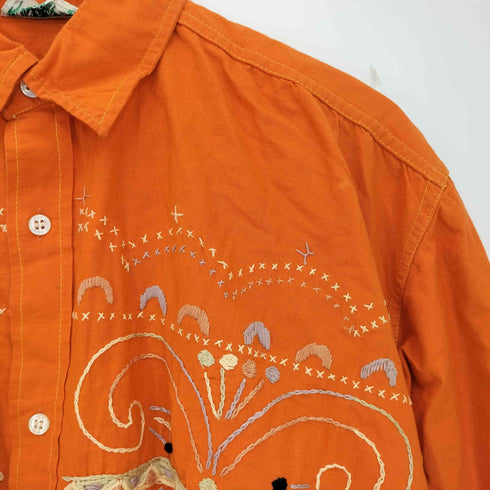 ルーツ Roots CVOUNT DOWN 総柄 刺繍  インドコットンシャツ メンズ