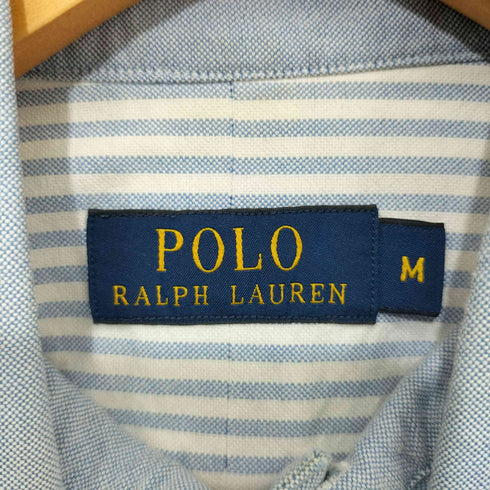 ポロラルフローレン POLO RALPH LAUREN ポニー刺繍 ボタンダウン L/S アシンメトリー ストライプ シャツ メンズ import:M