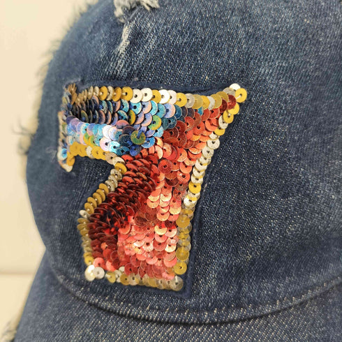 ヨシノリコタケデザイン YOSHINORI KOTAKE DESIGN スパンコール デニムトラッカー メッシュ キャップ Y2K メンズ