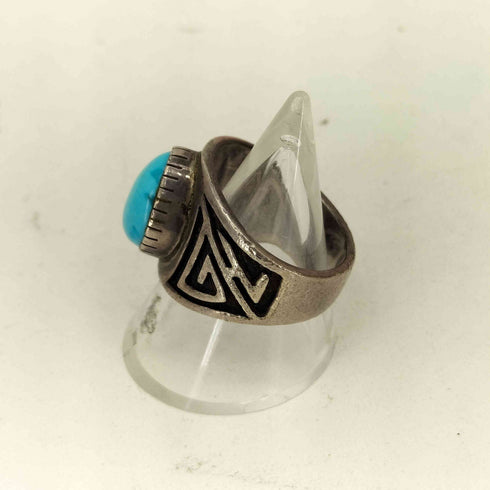 インディアンジュエリー INDIAN JEWELRY STERLING 刻印 ターコイズ デザイン リング メンズ 17号