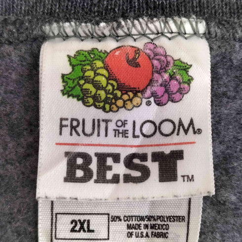 フルーツオブザルーム FRUIT OF THE LOOM 90s メキシコ製 前V ブランク クルーネックスウェット メンズ 2XL