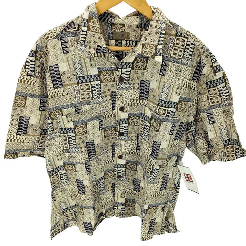 JHA EQUIPEMENTS MILITAIRESボタン 模様柄 シアサッカーシャツ メンズ L