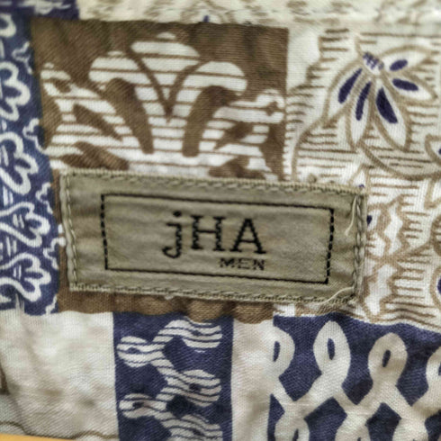 JHA EQUIPEMENTS MILITAIRESボタン 模様柄 シアサッカーシャツ メンズ L