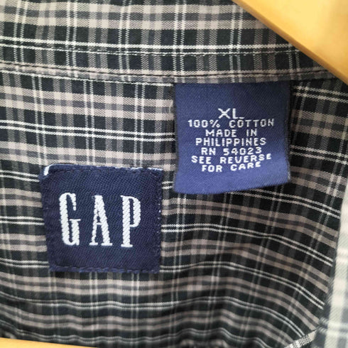 ギャップ Gap OLD チェック柄 ボタンダウン半袖シャツ メンズ JPN:XL