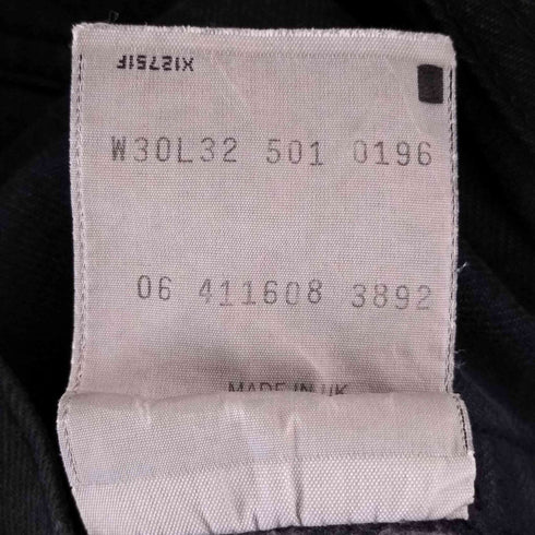 リーバイス Levis 90S UK製 299刻印 501 後染めブラック メンズ W30/L32