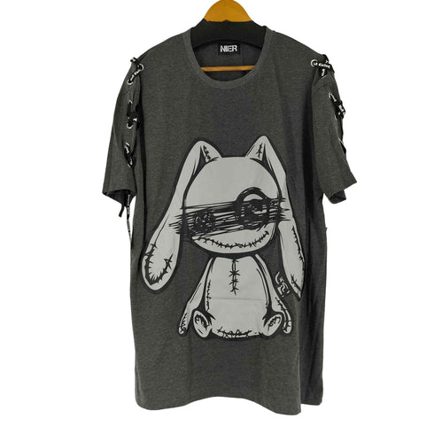 ニーアクロージング NIER CLOTHING アームレースアップ フロントプリント S/S Tシャツ レディース FREE