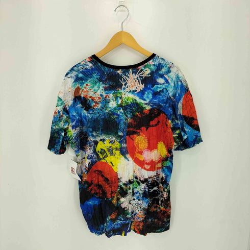 イッセイミヤケメン ISSEY MIYAKE MEN 13SS 黒タグ グラフィック プリント ねじり プリーツ シワ加工 Tシャツ メンズ JPN:4