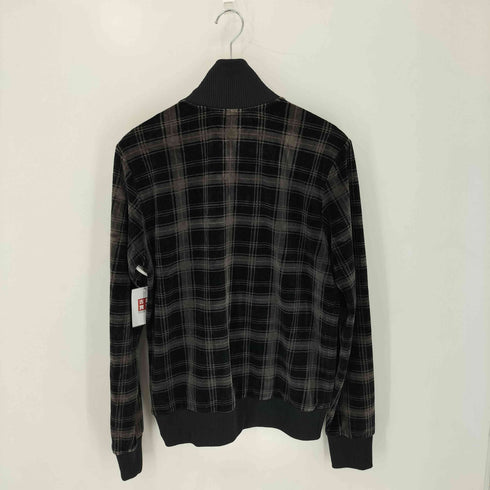 ザラ ZARA DARK COUTURE チェック柄 ベロアジップアップジャケット メンズ 42