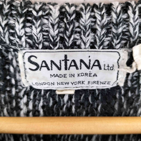 SANTANA 韓国製 アクリル デザイン クルーネック ニット メンズ L