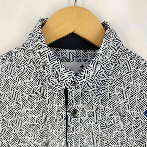 ルコック スポルティフ le coq sportif 24SS ストレッチフォーサー フレンチボーダー総柄 半袖ポロシャツ メンズ import:M