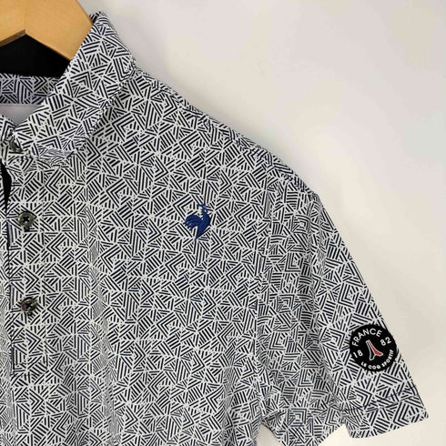 ルコック スポルティフ le coq sportif 24SS ストレッチフォーサー フレンチボーダー総柄 半袖ポロシャツ メンズ import:M