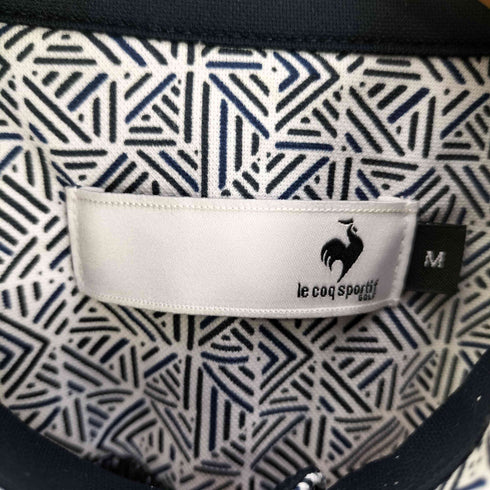 ルコック スポルティフ le coq sportif 24SS ストレッチフォーサー フレンチボーダー総柄 半袖ポロシャツ メンズ import:M