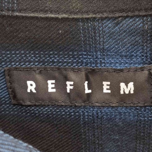 レフレム REFLEM バックプリント加工チェックシャツ メンズ FREE