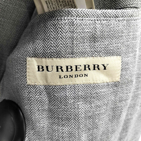 バーバリーロンドン BURBERRY LONDON 背抜き ヘリンボーン シングル 2B テーラード ジャケット メンズ 44 R