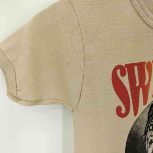 Sportique USA製 グラフィックプリント 半袖リブTシャツ カットソー Y2K レディース S
