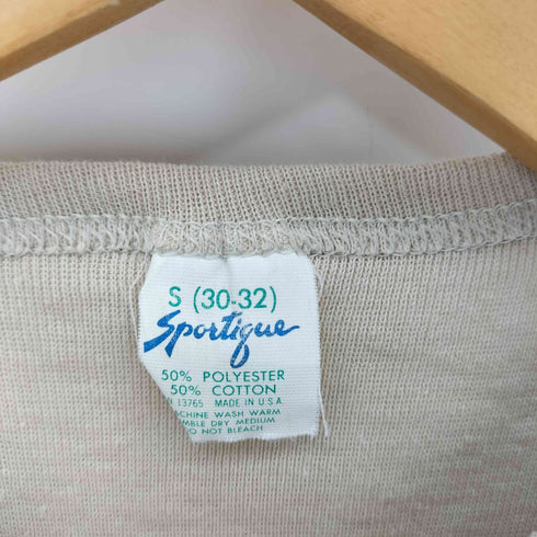 Sportique USA製 グラフィックプリント 半袖リブTシャツ カットソー Y2K レディース S