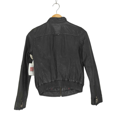 バナナリパブリック BANANA REPUBLIC ラムレザーシングルライダースジャケット レディース XS