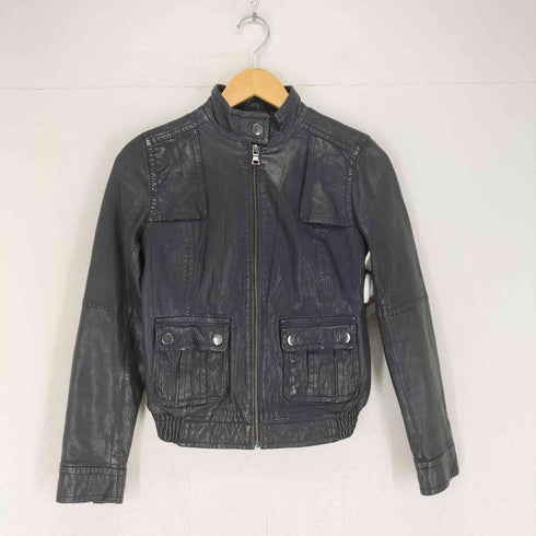 バナナリパブリック BANANA REPUBLIC ラムレザーシングルライダースジャケット レディース XS