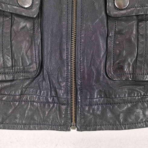 バナナリパブリック BANANA REPUBLIC ラムレザーシングルライダースジャケット レディース XS