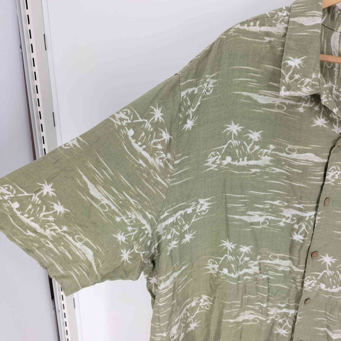 ピューリタン PURITAN ヤシの木 レーヨン アロハ シャツ メンズ 3XL
