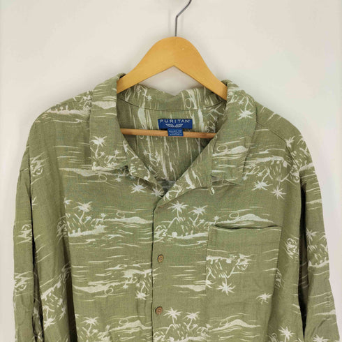 ピューリタン PURITAN ヤシの木 レーヨン アロハ シャツ メンズ 3XL