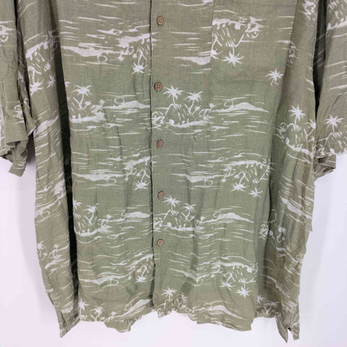 ピューリタン PURITAN ヤシの木 レーヨン アロハ シャツ メンズ 3XL