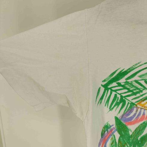 90S USA製 on whiteボディ KIAWAH ISLAND プリント クルーネック Tシャツ メンズ