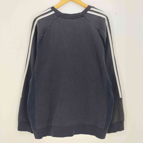 アディダス adidas ロゴ刺繍 生地切替 ラグランスリーブ 3ストライプ スウェット メンズ 4XO