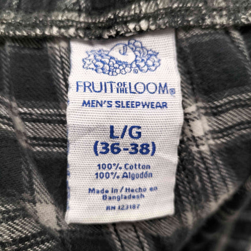 フルーツオブザルーム FRUIT OF THE LOOM チェック イージー パジャマパンツ メンズ 36-38