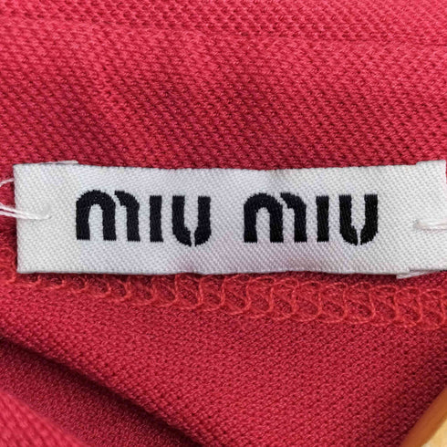 ミュウミュウ miu miu ワッペン装飾 ロゴ刺繍 ポロシャツ レディース S