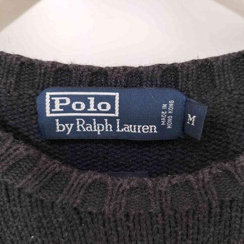 ポロバイラルフローレン Polo by RALPH LAUREN 90S ポニー刺繍 コットン クルーネック セーター メンズ import:M