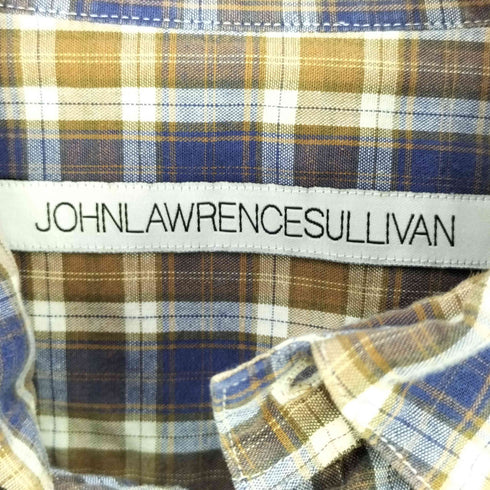 ジョンローレンスサリバン JOHN LAWRENCE SULLIVAN ロゴ刺繍 チェックS/S シャツ レディース JPN:34